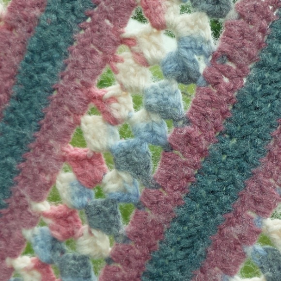Vintage Striped Crochet Afghan Blanket 48 x 62 - Picture 3 of 5